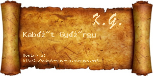 Kabát György névjegykártya