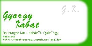 gyorgy kabat business card